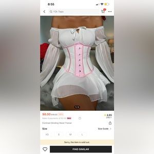 SHEINPink and White Corset
